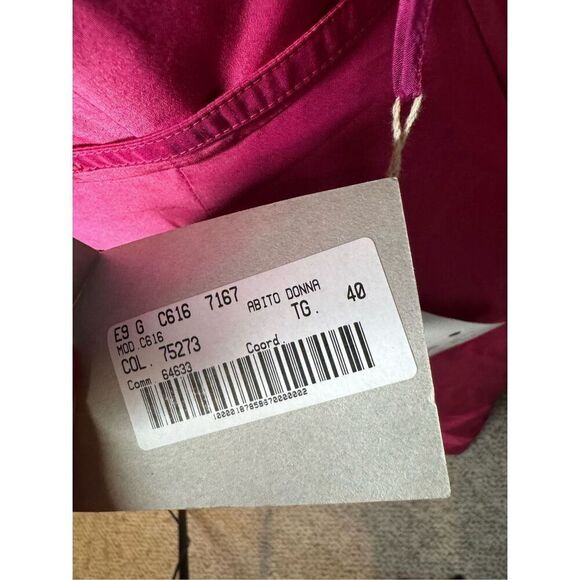 NWT ASPESI Italy Fuchsia strapless silk midi dress size EU40-US 4 - Picture 13 of 13